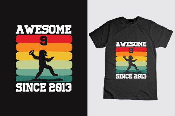 Awesome 9 Since 2013 Birthday Football Graphics & Freebies